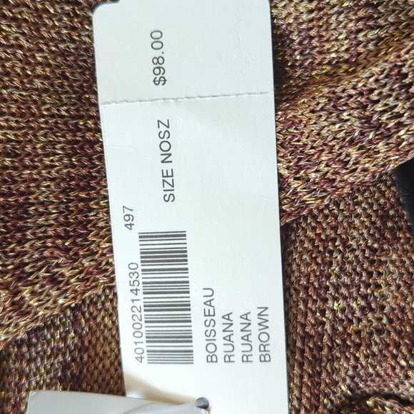 Chicos Browns & Metallic Boisseau Gold Knit Ruana Shawl Wrap - Picture 15 of 15